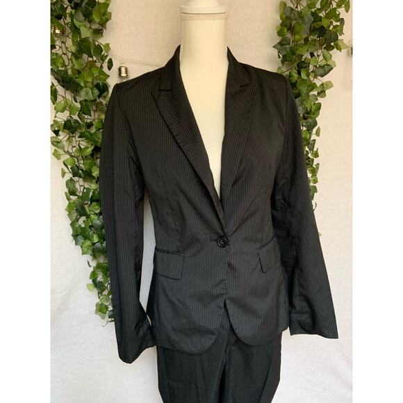 New York & Company Pants - New York & Company 90's Black Pinstripe Slacks & Blazer Suit Set Women's 2
